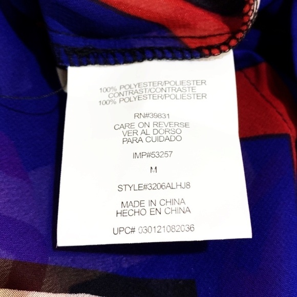 Sequin Hearts Chevron Print Sheer Button Tunic M - Picture 9 of 10